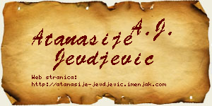 Atanasije Jevđević vizit kartica